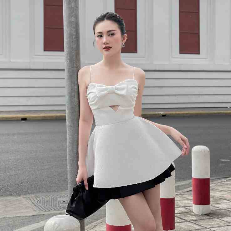 Áo peplum dây cut-out đính nơ , Peace House Clothing