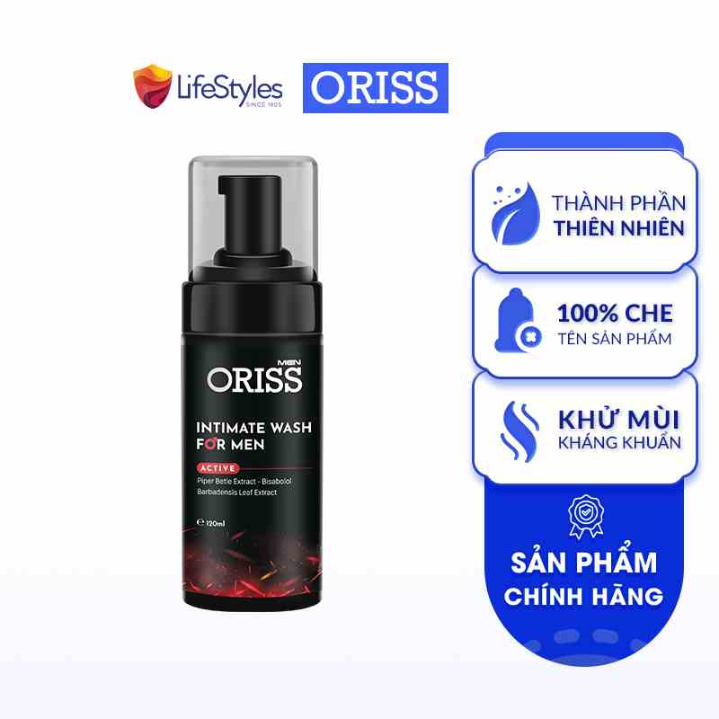 Bọt vệ sinh nam giới Hương Thơm Nam Tính Oriss Men Active Khử Mùi Hiệu Quả- 120ml/chai