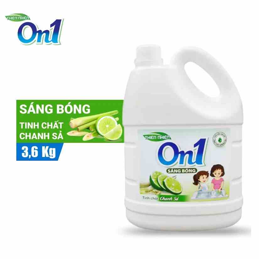 Nước rửa chén ON1 hương Chanh sả 3.6kg N5203 không hại da tay 