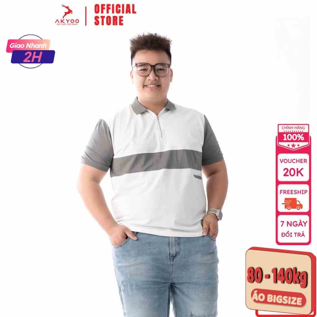 Áo Polo Bigsize 80-140KG AKYOO Cao Cấp chuẩn form, sang trọng - thanh lịch - PL TRANG C12