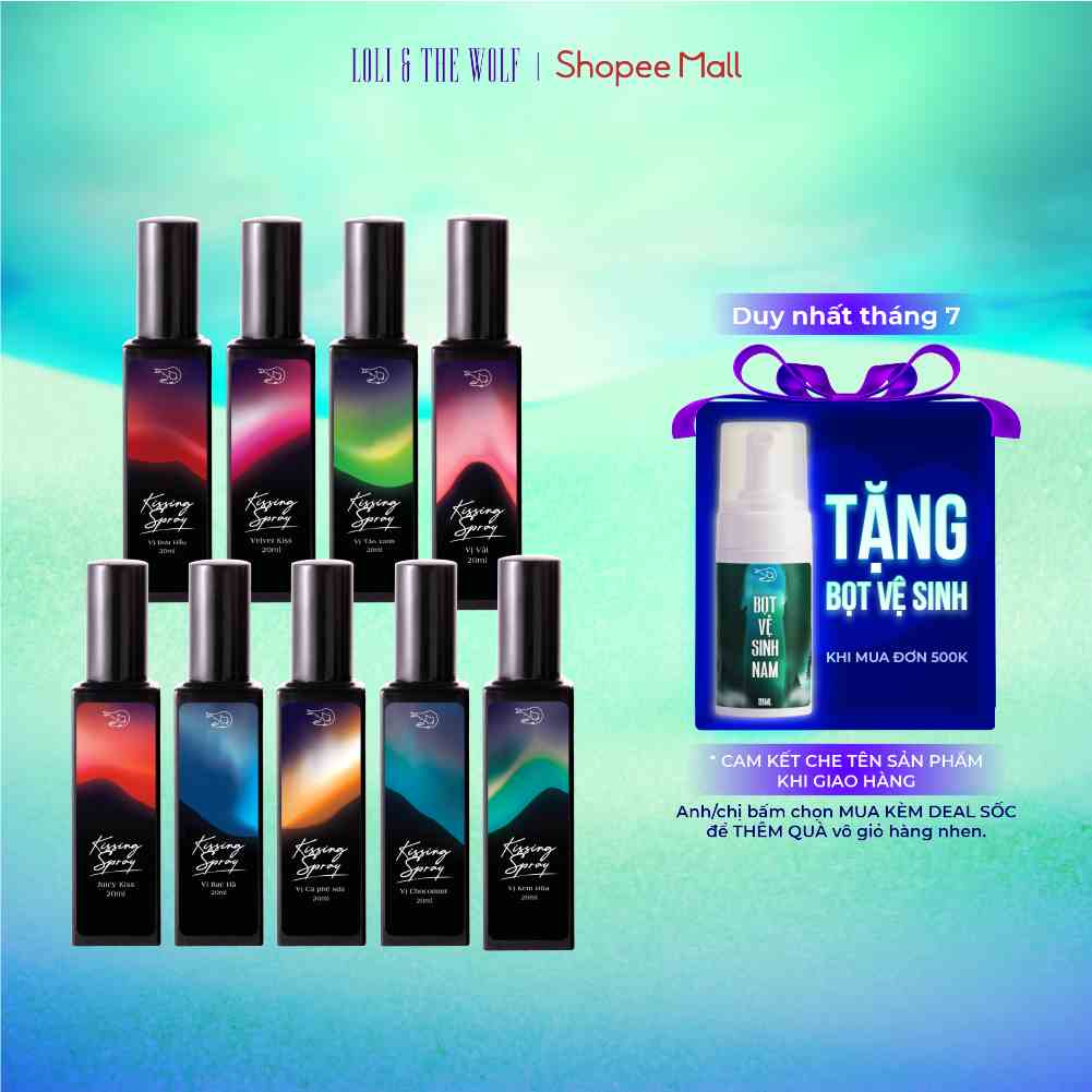 Xịt Thơm Miệng Kissing Spray Loli And The Wolf Vị Kẹo Ngọt The Mát Hương Bạc Hà Thiết Kế Chai Mới 20ml