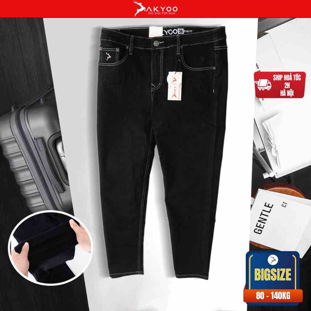 [Mã BMLTB35 giảm đến 35K đơn 99K] Quần jean big size Akyoo , size từ 80 -140kg - QJ A4