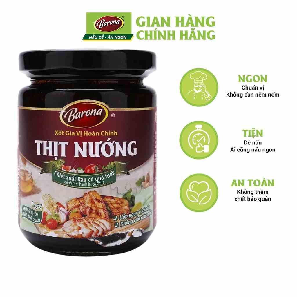 Gia Vị Thịt Nướng Barona 260gr (hũ) ướp ngon chuẩn vị không cần nêm nếm