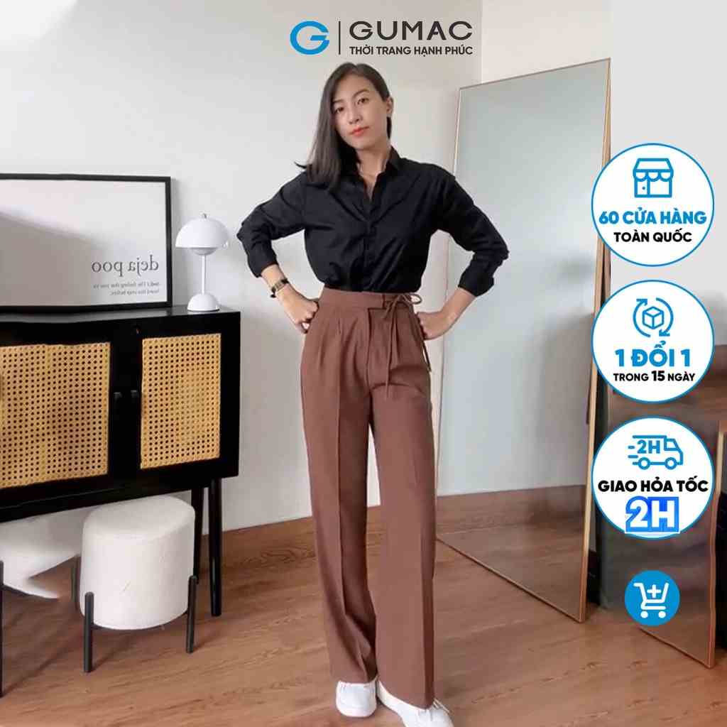 Quần suông lưng kiểu GUMAC QD04012