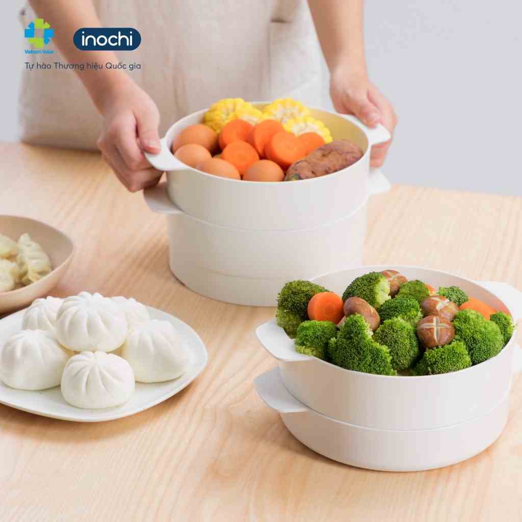 Khay/Xửng/Vỉ/Chõ Hấp nhựa inochi đa năng Hấp Bánh, Bánh Bao, Đồ Ăn 2-3-4 tầng chịu nhiệt tốt an toàn không độc hại