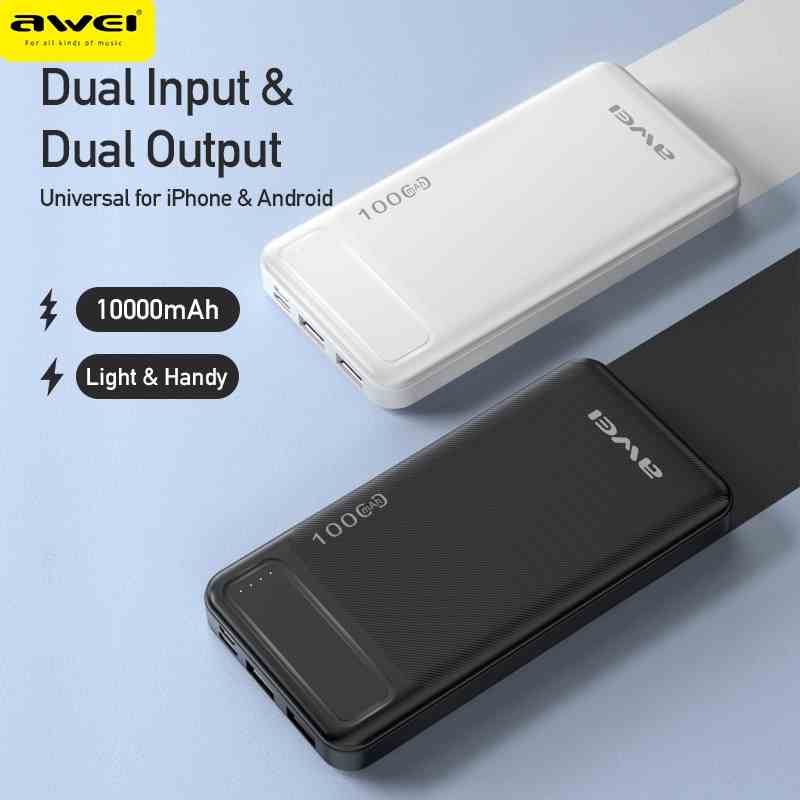 Pin Sạc Dự Phòng Awei P5K 10000mAh Hai Cổng USB