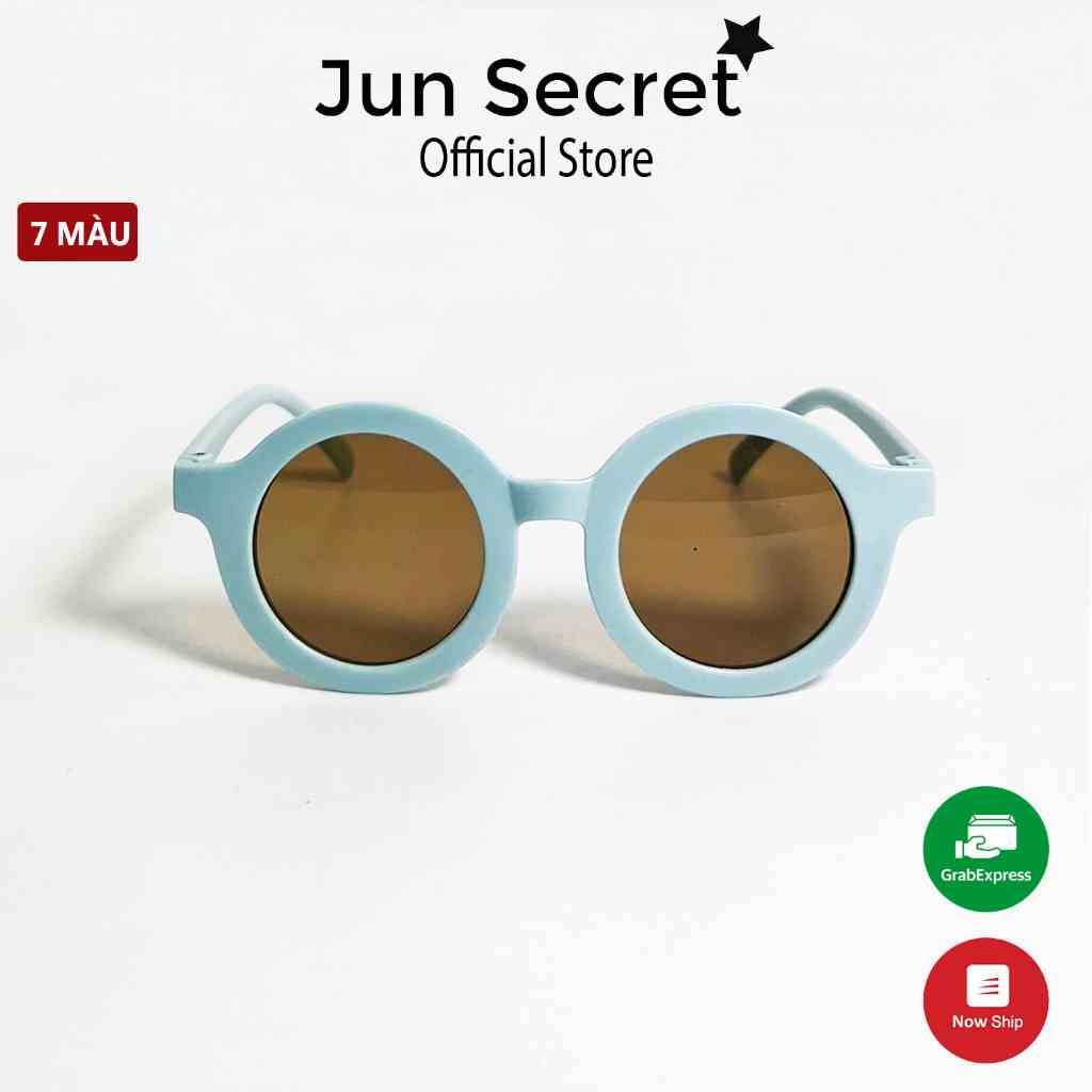 Kính mát trẻ em Jun Secret gọng nhựa, tròng tròn chống chói, chống tia UV dành cho bé từ 1 đến 5 tuổi JSBETRON