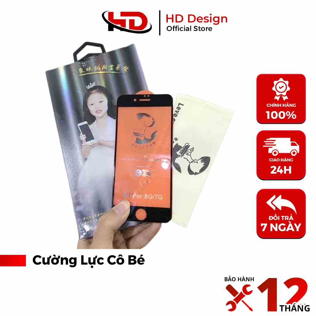 Cường Lực Iphone Phun Màn Cô Bé - Bảo Vệ Máy Tốt - Tặng Giấy Lau - Chính Hãng HD Design