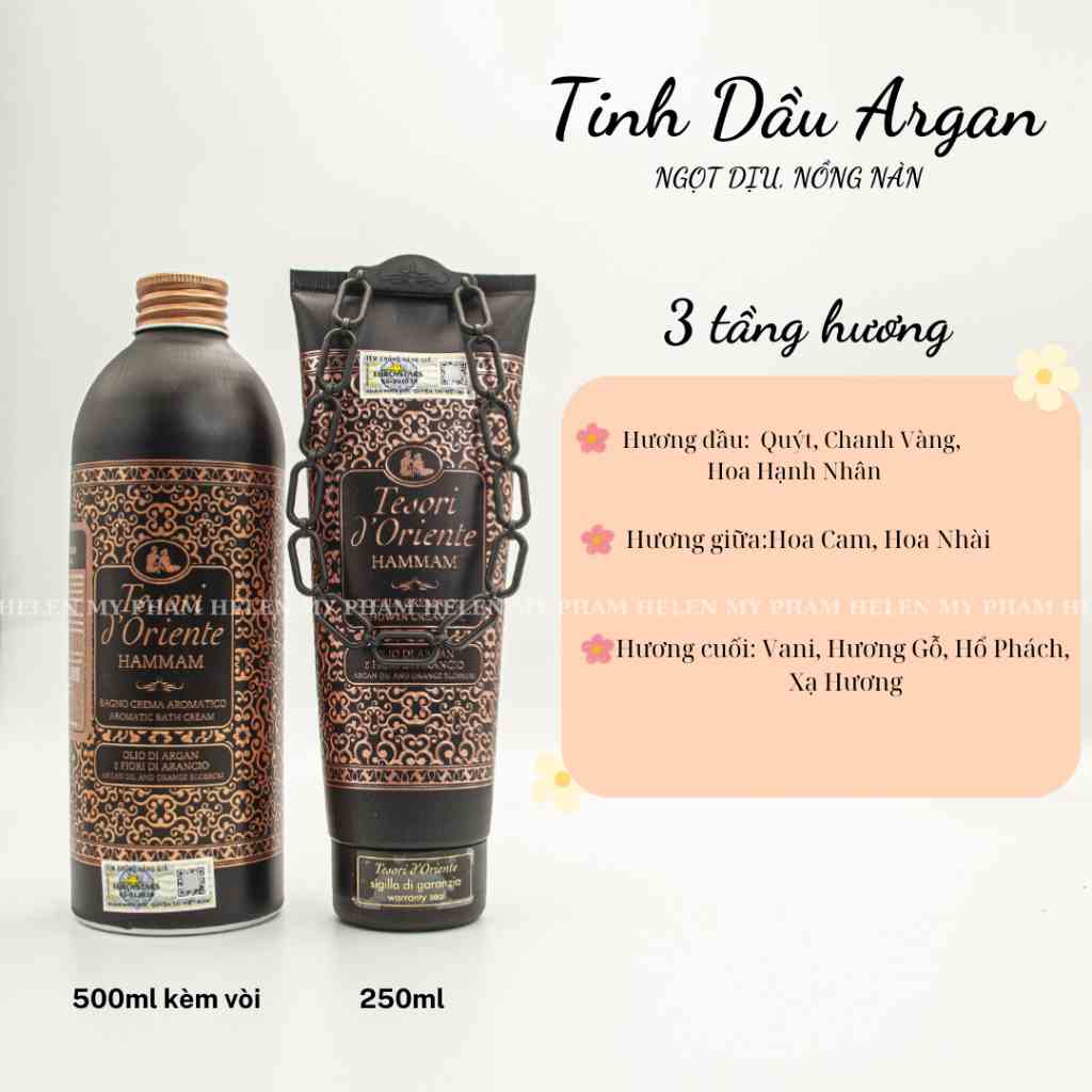 [Mã BMLTB35 giảm đến 35K đơn 99K] Sữa tắm Tesori D Oriente tinh dầu Argan 250ml - 500ml