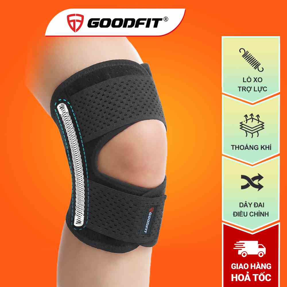 Băng đầu gối chuyên nghiệp GoodFit GF526K thoáng khí, có thể điều chỉnh, hỗ trợ giảm đau khớp