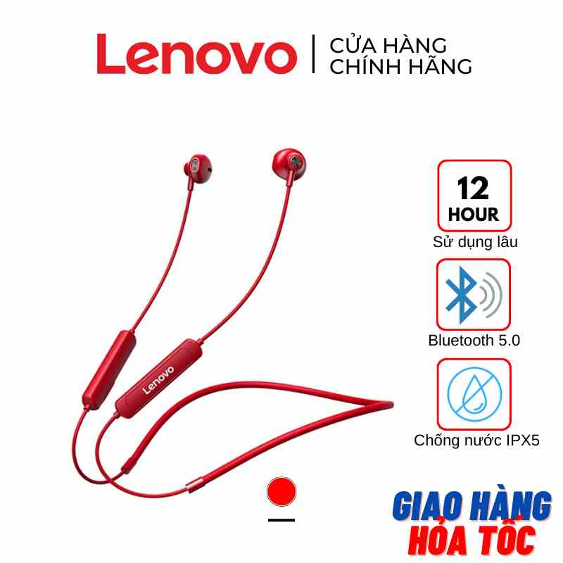 [SẴN HCM] Tai nghe thể thao Bluetooth Lenovo SH1 - Giảm ồn - Chống nước - màu ĐỎ