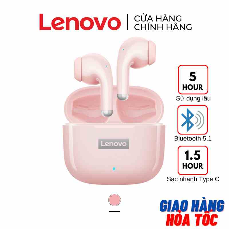 [SẴN HCM] Tai nghe Bluetooth Lenovo LP40 Pro 5.1 HD - Chống ồn - Có micro - Pin khỏe - màu HỒNG