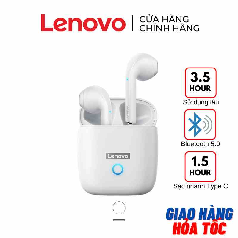 [SẴN HCM] Tai nghe Bluetooth thể thao Lenovo LP50 5.0 - Chống nước - Giảm ồn - Màu TRẮNG