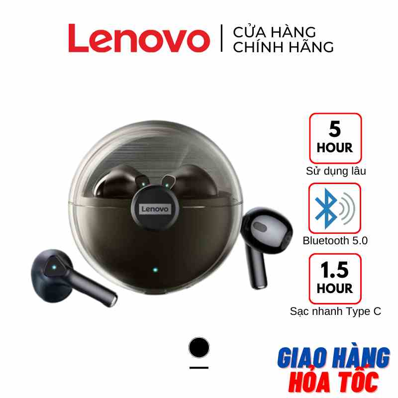 [SẴN HCM] Tai nghe Bluetooth Lenovo LP80 5.0 sạc type-C - Chơi game - Chống nước - màu ĐEN