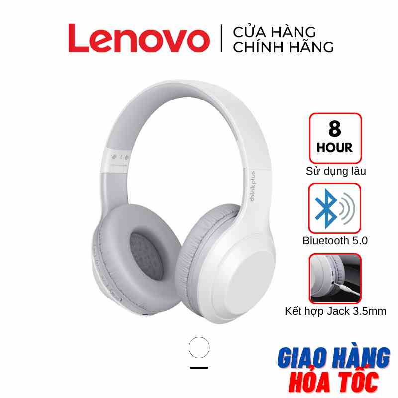 [SẴN HCM] Tai nghe chụp tai Bluetooth Lenovo TH10 - Kết hợp dây rời - Âm thanh nổi - Có micro - Chơi game - màu TRẮNG