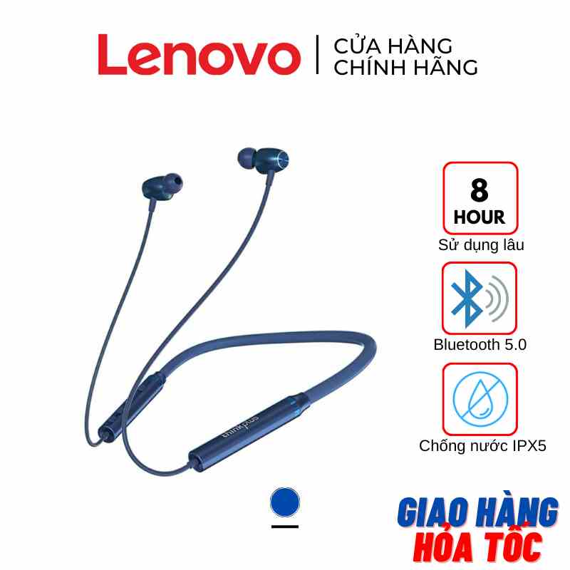 [SẴN HCM] Tai nghe thể thao Bluetooth Lenovo HE05X II - Chống ồn - Chống nước - Có micro - màu XANH NAVY