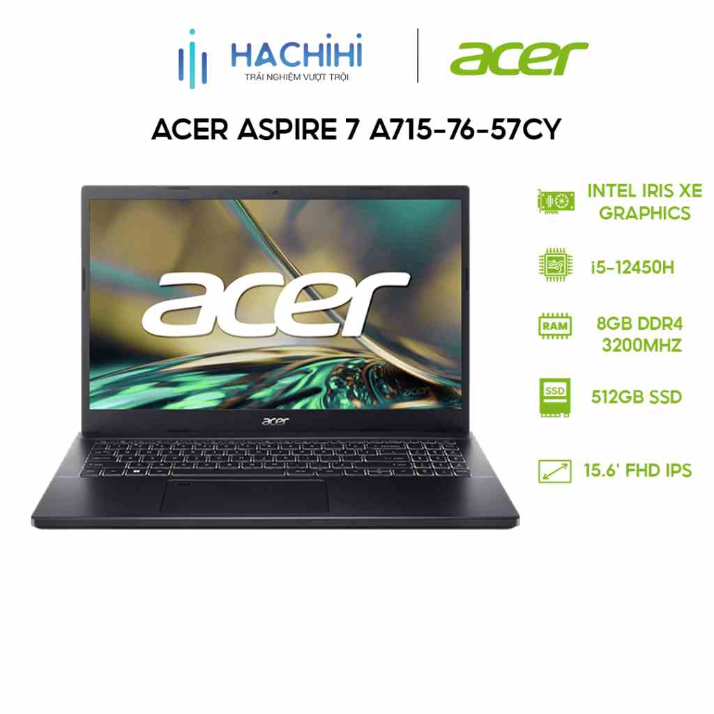 Laptop Acer Aspire 7 A715-76-57CY (i5-12450H | 8GB | 512GB | 15.6 FHD)