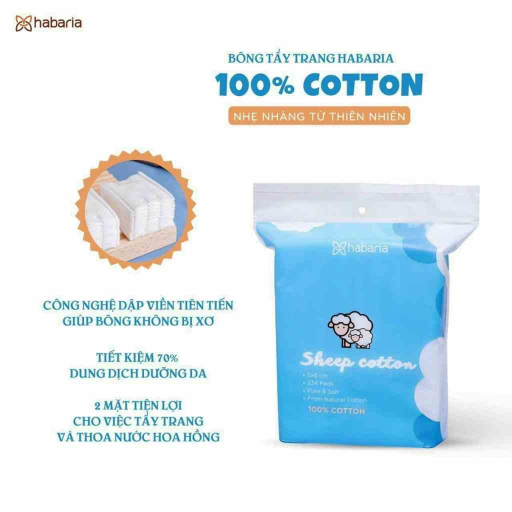 Bông Tẩy Trang Cừu Habaria Sheep Cotton 234 Miếng