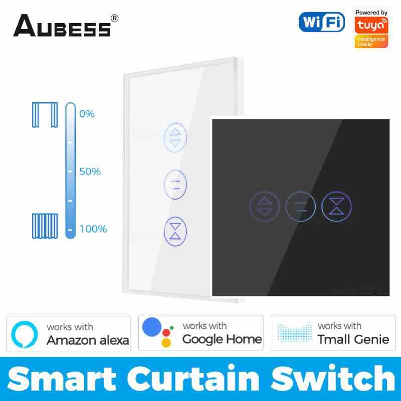 Aubess 2.4ghz Cửa sổ Wifi thông minh Công tắc màn trập điều khiển ứng dụng Hoạt động với Alexa Google Home