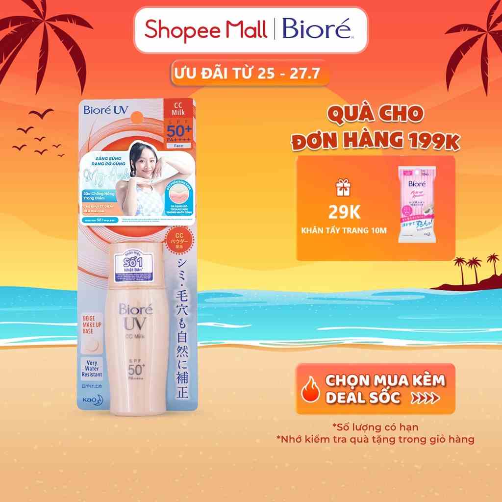 Sữa Chống Nắng CC - Che Khuyết Điểm & Đều Màu Da Biore 30ml