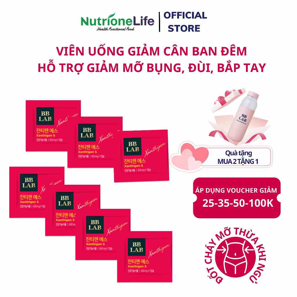 [Date 20.03.2024] Combo 7 Gói Viên Uống Hỗ Trợ Giảm Cân Ban Đêm BB LAB Xanthigen S Giúp Vóc Dáng Thon Gọn