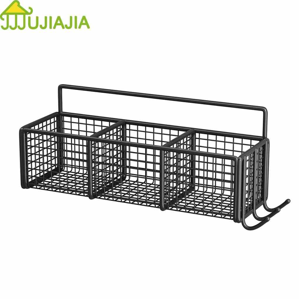 Hộp đựng hành tỏi gừng JUJIAJIA chia 1/ 2/ 3 ngăn dán tường không cần khoan lỗ tiện lợi dành cho nhà bếp