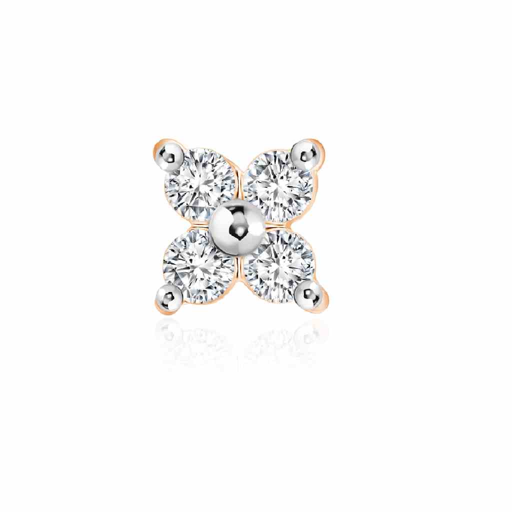 PRIMA Bông Tai Kim cương 1.5 ly - Vàng 9K - Cỏ 4 cánh (1 chiếc) - BST Stud Earrings - 991E1482