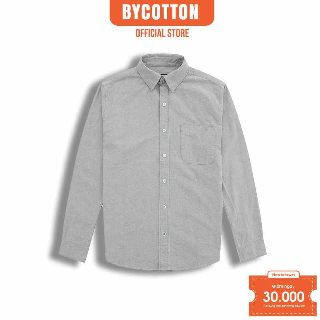 [Mã BYCOSM30 giảm 30% đơn 0K] Áo Sơ Mi Nam Dài Tay BY COTTON DARK GREY OXFORD SHIRT