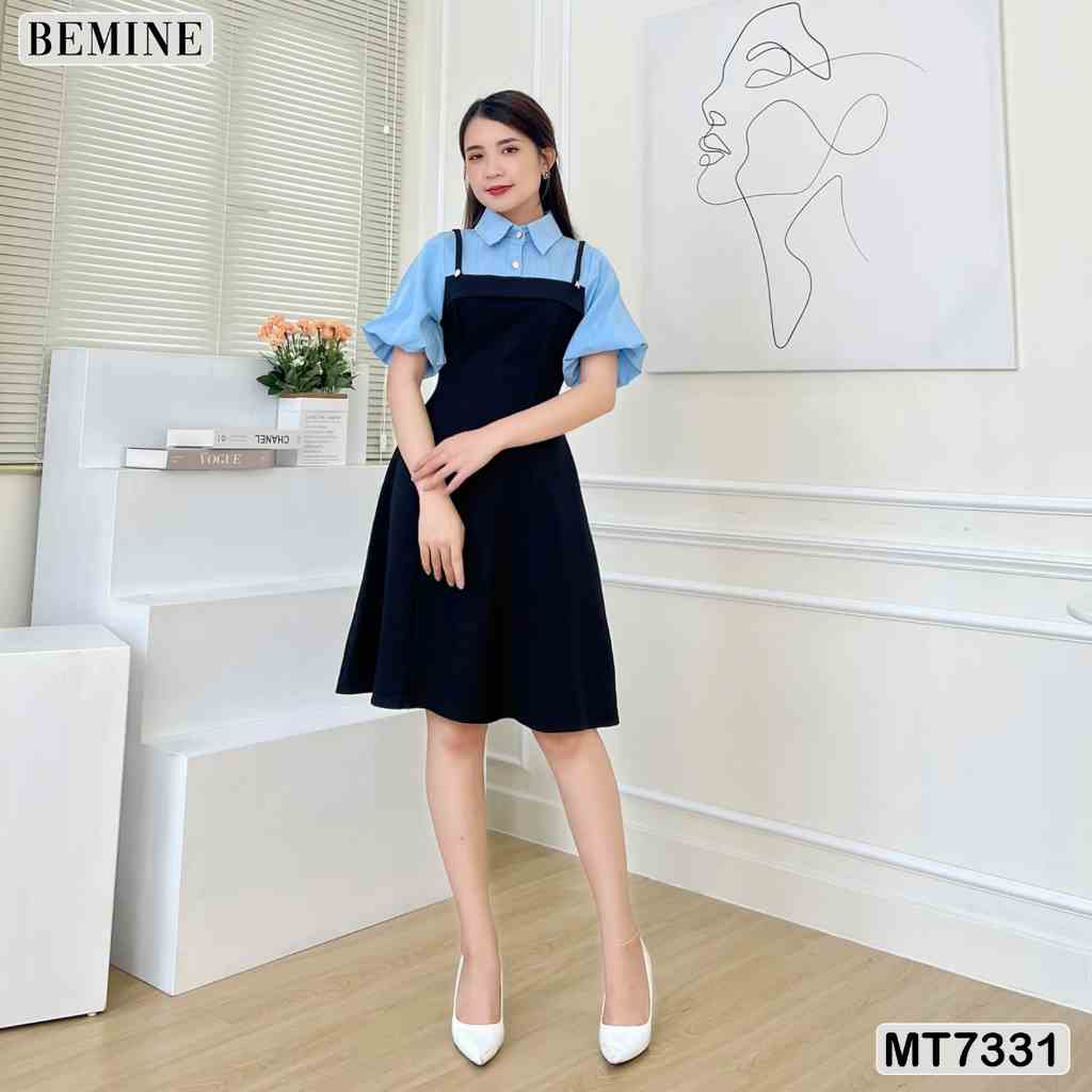 Đầm tay phồng giả yếm tùng xoè BEMINE MT7331