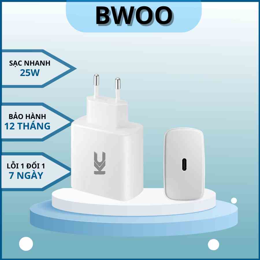 [Mã BMLTB35 giảm đến 35K đơn 99K] Củ Sạc Nhanhh 25w K70 Sử Dụng Cổng Type-C, Bảo Hành 1 Đổi 1 BWOO