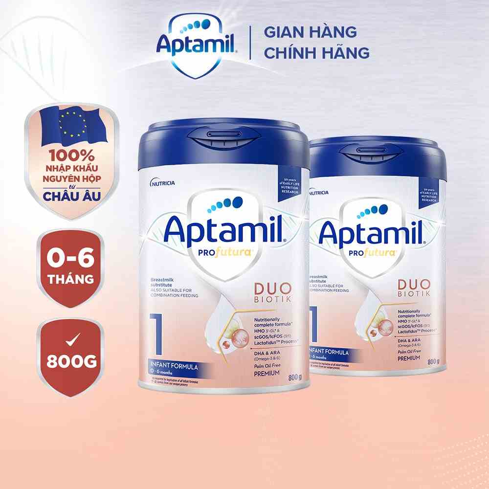 Combo 2 Sữa công thức Aptamil Profutura Duobiotik 1 cho bé 0-6 tháng tuổi (800g)