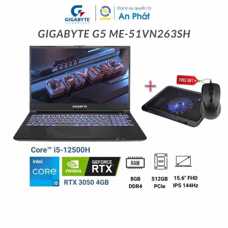 Laptop Gigabyte G5 GE-51VN263SH (Core i5-12500H & RTX 3050 4GB)