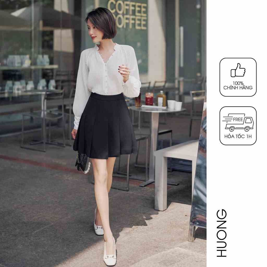 Chân váy mini xếp ly đen HUONG BOUTIQUE BSZ03