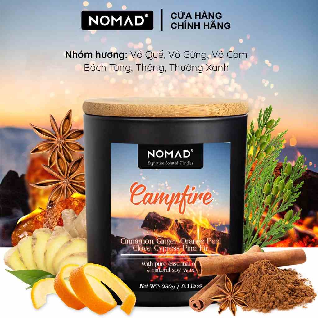 [Mã BMLTA35 giảm đến 35K đơn 99K] Nến Thơm Cao Cấp Nomad Signature Scented Candle 230g - Campfire