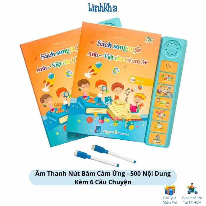 Sách Nói Điện Tử Song Ngữ Anh Việt Cho Trẻ Em Từ 3 Tuổi (Bản Mới Nâng Cấp Tặng Kèm Bút) Thanh Nga