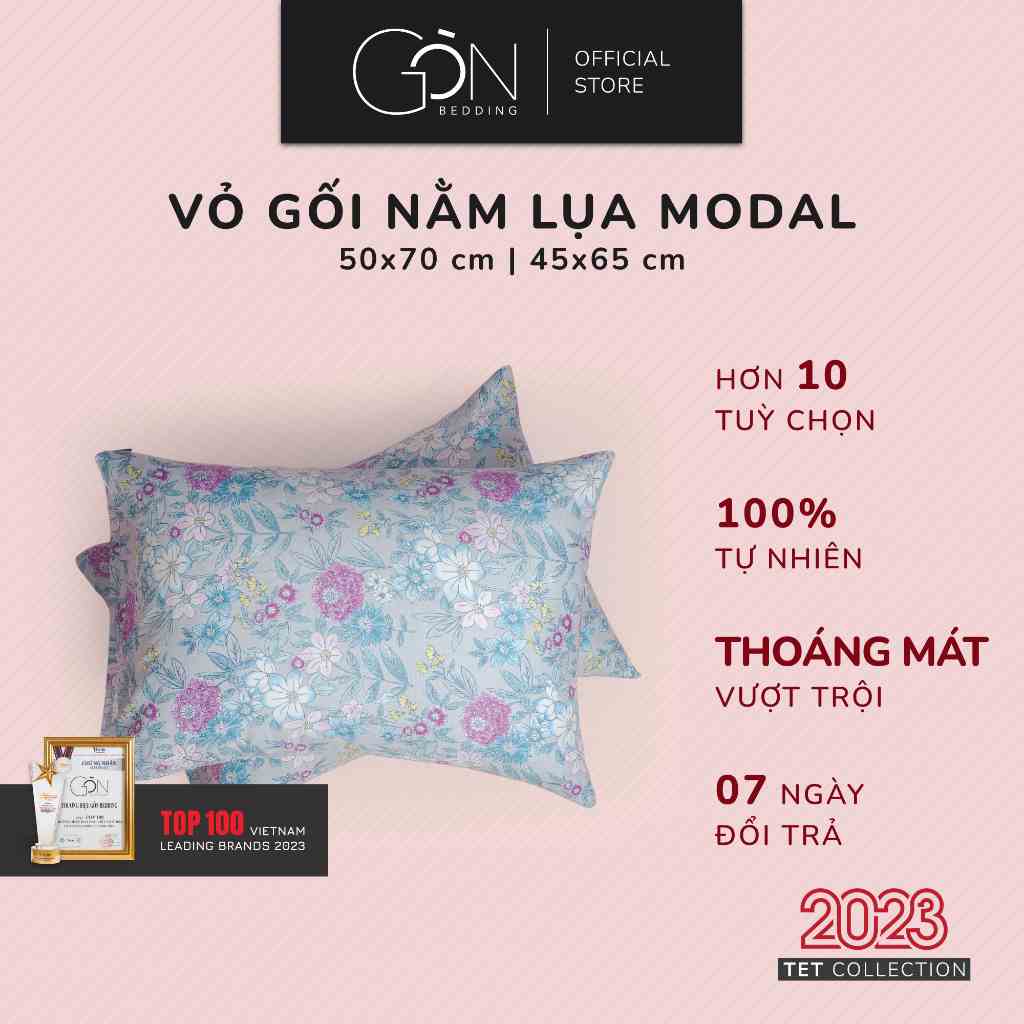 [TẾT COLLECTION] 01 Vỏ Gối Nằm Gòn Bedding Lụa Modal Hàn Quốc 50x70 cm Hoạ Tiết