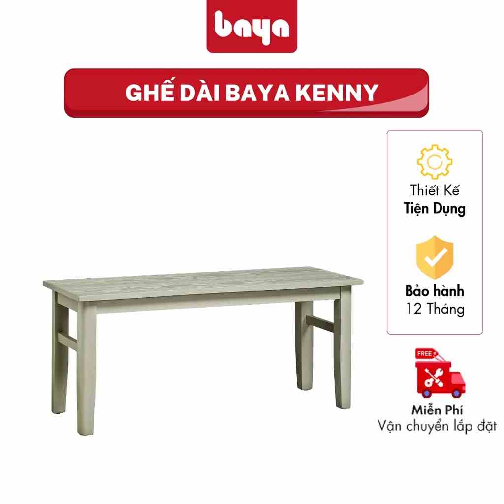 Ghế Dài BAYA KENNY Làm Từ Chất Liệu Gỗ Cao Su MDF, Màu Xám Hiện Đại, Kích Thước D38xW100xH43 2001453