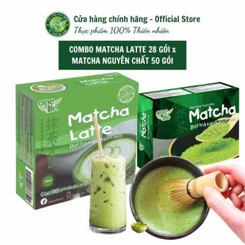 [Mã BMLTB200 giảm đến 100K đơn 499K] Combo Matcha Nguyên Chất 50 gói x Trà sữa Matcha Latte 28 gói