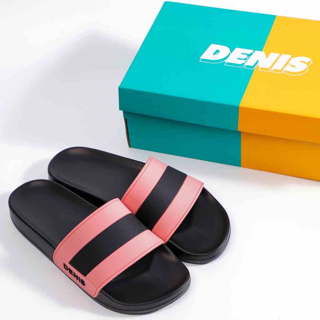 Dép Quai Ngang Denis Unisex Slipper đế PU đen cao cấp màu Hồng thời thượng SP09