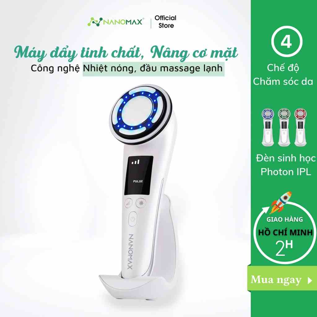 Máy Đẩy Tinh Chất Nóng Lạnh NANOMAX C182, Nâng Cơ Chăm Sóc Da Mặt, Dưỡng Trắng ION, F-Vibration 42 Độ C Làm Sạch Sâu