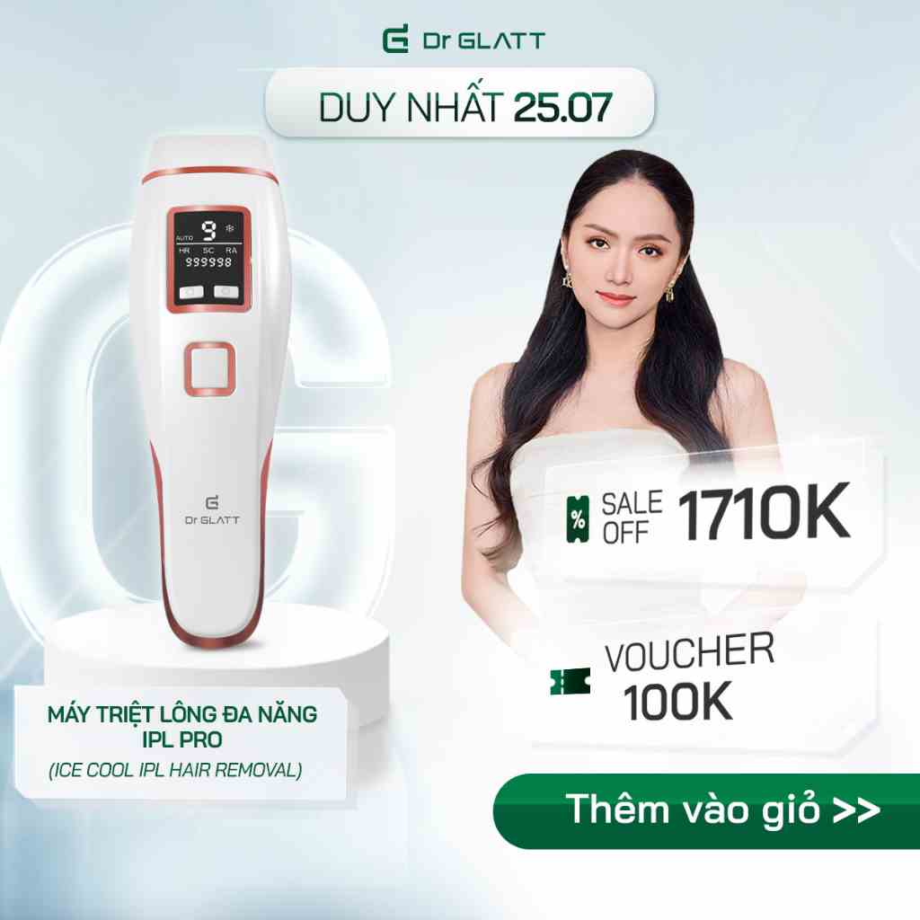 Máy triệt lông mini đa năng triệt lông vĩnh viễn trị mụn trẻ hoá da DR GLATT IPL PRO