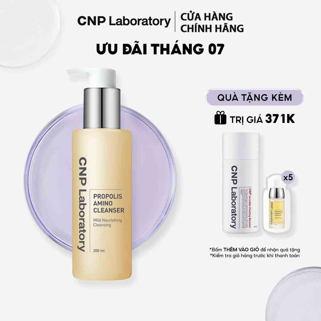 [Mã COSCNBE6 giảm 10% đơn 500K] Sữa rửa mặt keo ong phục hồi dưỡng ẩm CNP Laboratory Propolis Energy Ampule 200ml