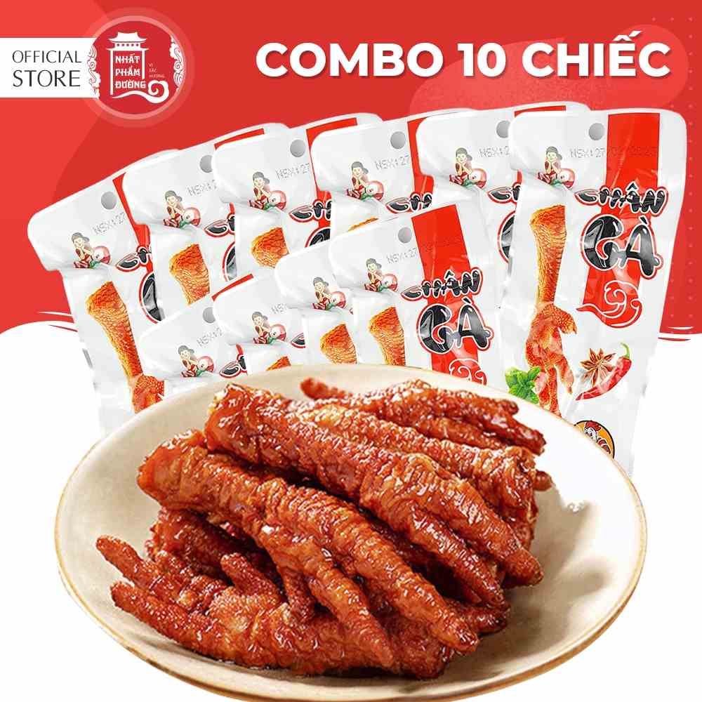 Combo 10 chiếc chân gà ủ xì dầu 35g Nhất Phẩm Đường ít cay ủ xì dầu thảo mộc