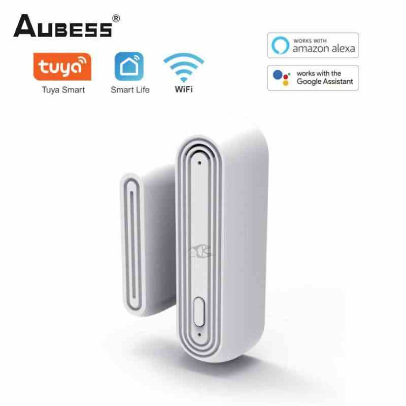 Aubess Cảm Biến Cửa Và Cửa Sổ Không Dây Wifi Thông Minh Hỗ Trợ Alexa, Google Assistant, Ifttt