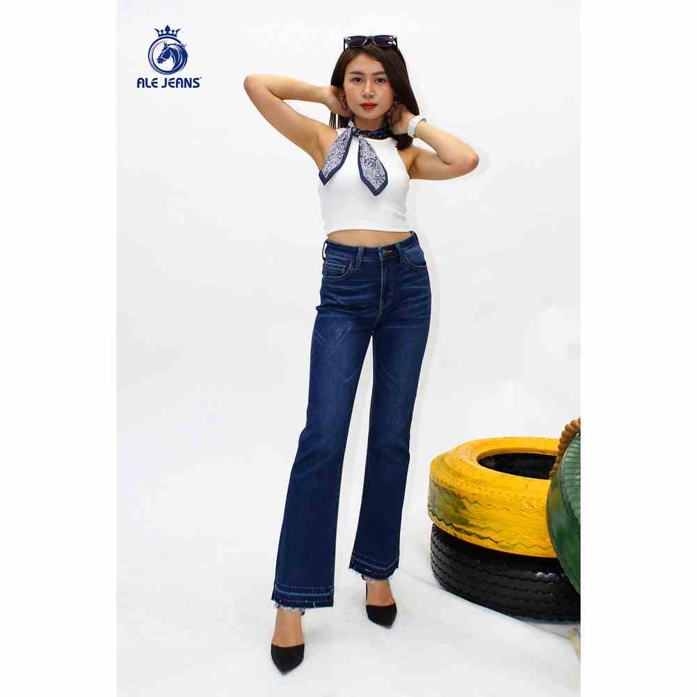 [Mã BMLTB35 giảm đến 35K đơn 99K] Quần Jeans Nữ ống Loe #WFLA001D ALE JEANS -Màu đậm lai tầng