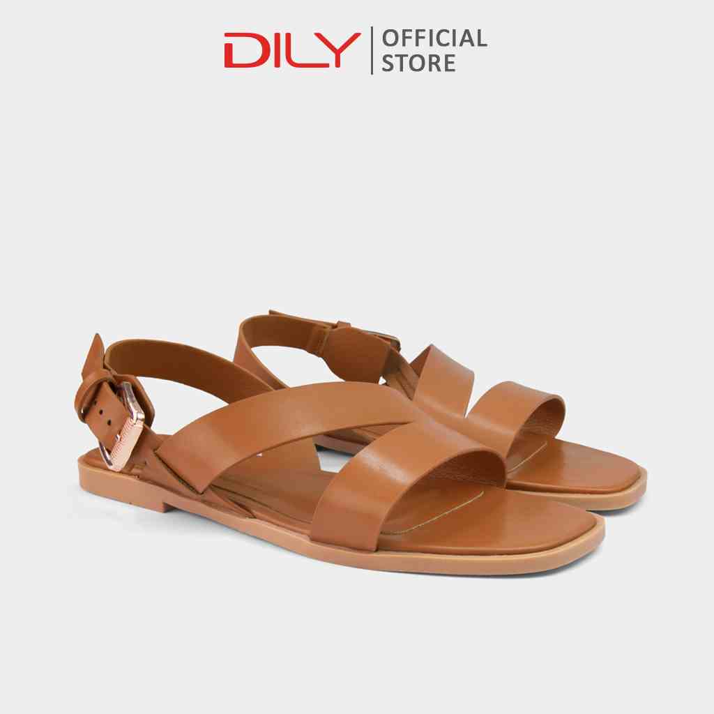 Giày sandal đế bệt quai ngang tiện lợi, dép quai hậu đế bệt thời trang nữ cao 1cm_AA0385