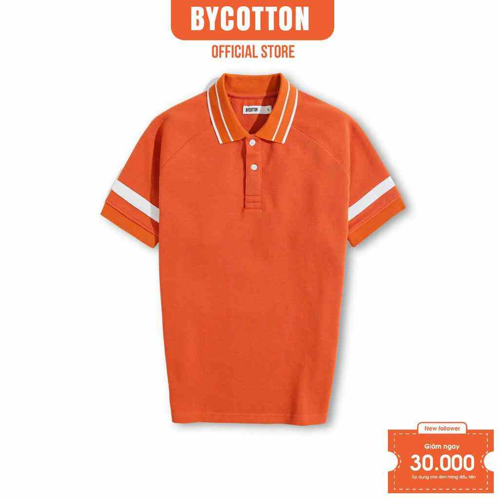 [Mã BYCO300T8 giảm 30% đơn 0K] Áo Thun Nam Polo Cổ Bẻ BYCOTTON Raglan 2 Layer Orange Brown 050223