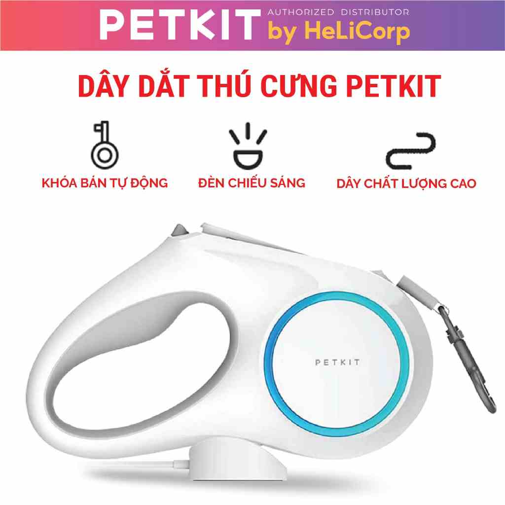 [Mã BMLTB200 giảm đến 100K đơn 499K] Dây Dắt Chó Đi Dạo Petkit Cao Cấp, tự rút gọn và không rối dây - HeLiCorp