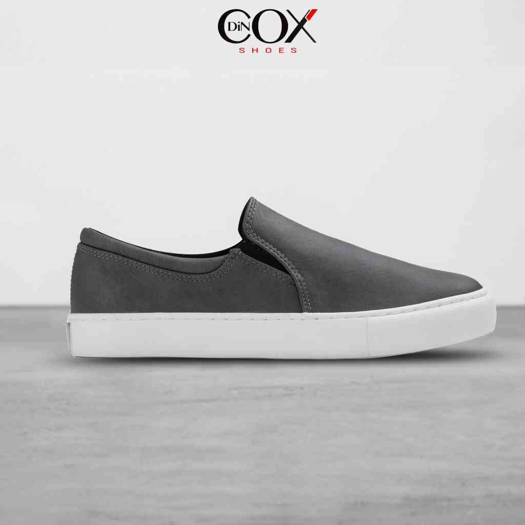 [Mã BMLTA35 giảm đến 35K đơn 99K] Giày Lười Sneaker Da Unisex DINCOX C38 Charcoal