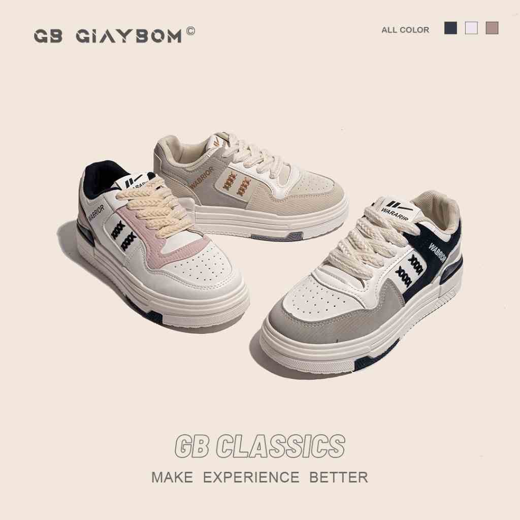 Giày Sneaker Nữ Đế Cao Da Mềm Nhẹ Êm Thích Hợp Đi Làm, Học, Chơi Mới Nhất giayBOM GB Classics B1992